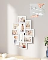 SONGMICS 10 Slot Photo Frame 10x15cm 4x6 Inch MDF White RPF20WT view 4