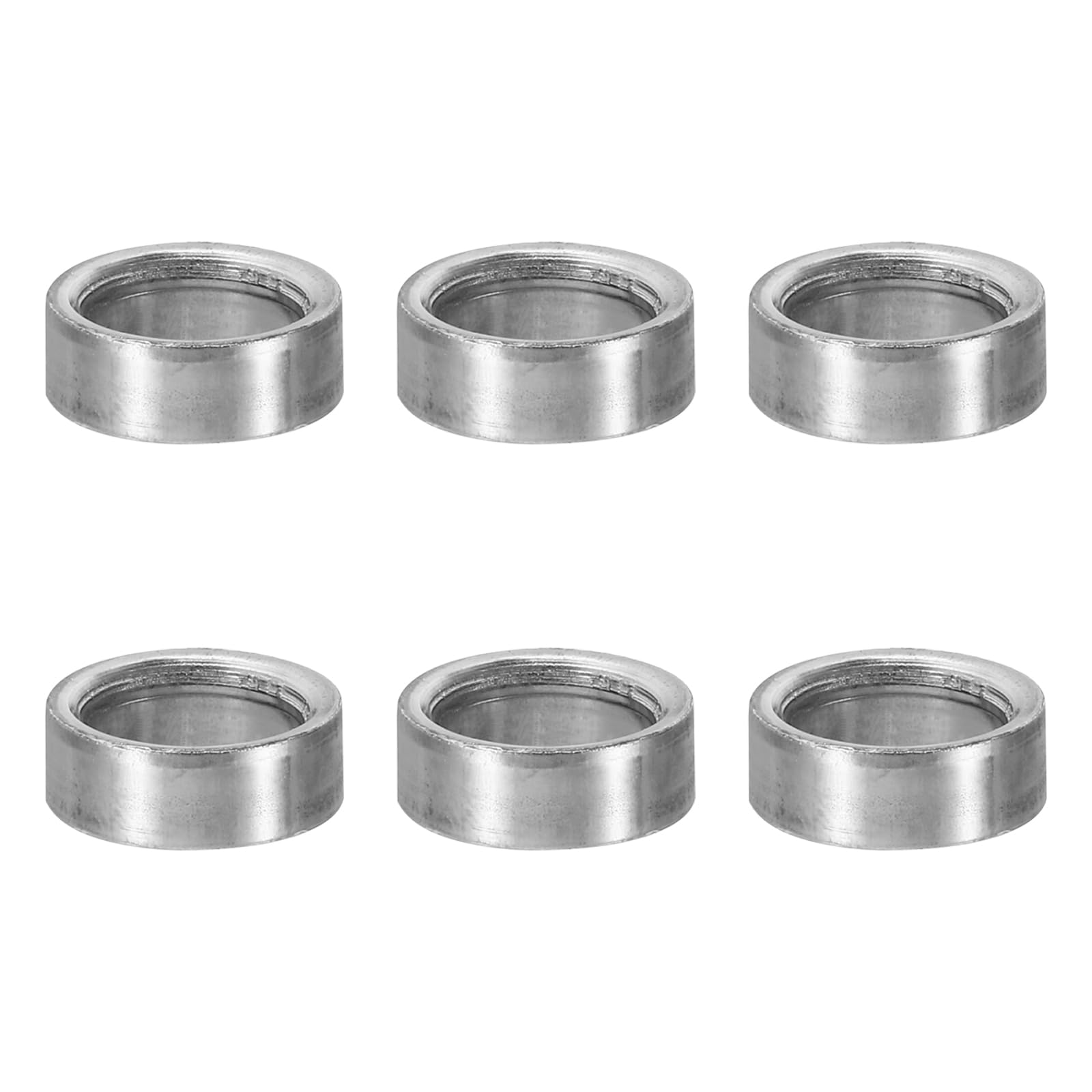 PATIKIL M10 Steel Spacers, 6 Pcs Metal Spacers Steel 10.2mm ID x 14mm OD x 5mm L Carbon Steel Spacer Screw Standoff Round for 2/5in or M10 Screw Bolts