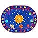 ECR4Kids Out of This World Alphabet Educational Rug for Children, School Classroom Learning Carpet, Oval, 6 x 9-Feet