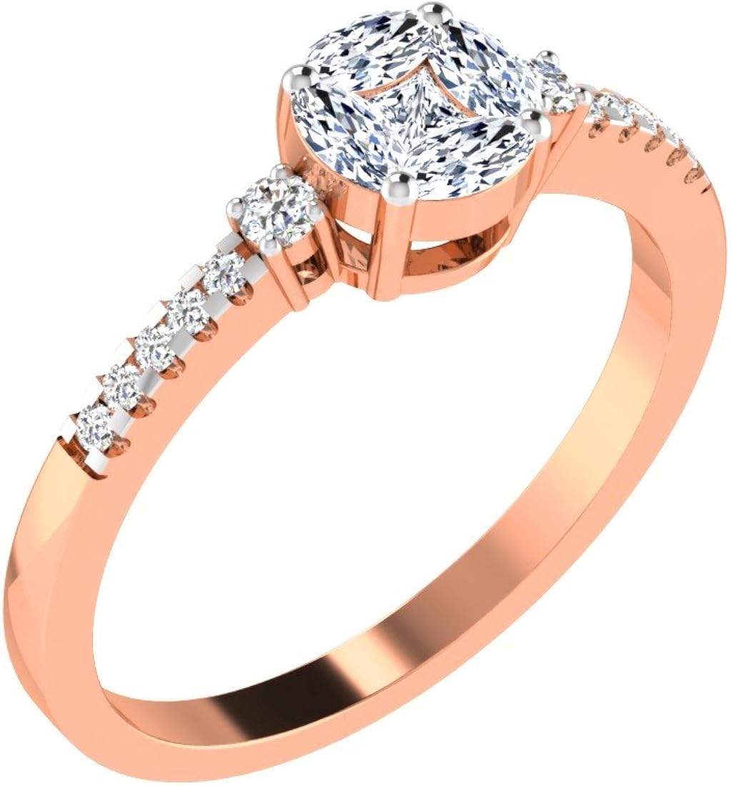 0.44 Ct Real Diamond Ring in 14KT Gold for women Amazon.co.uk Jewellery