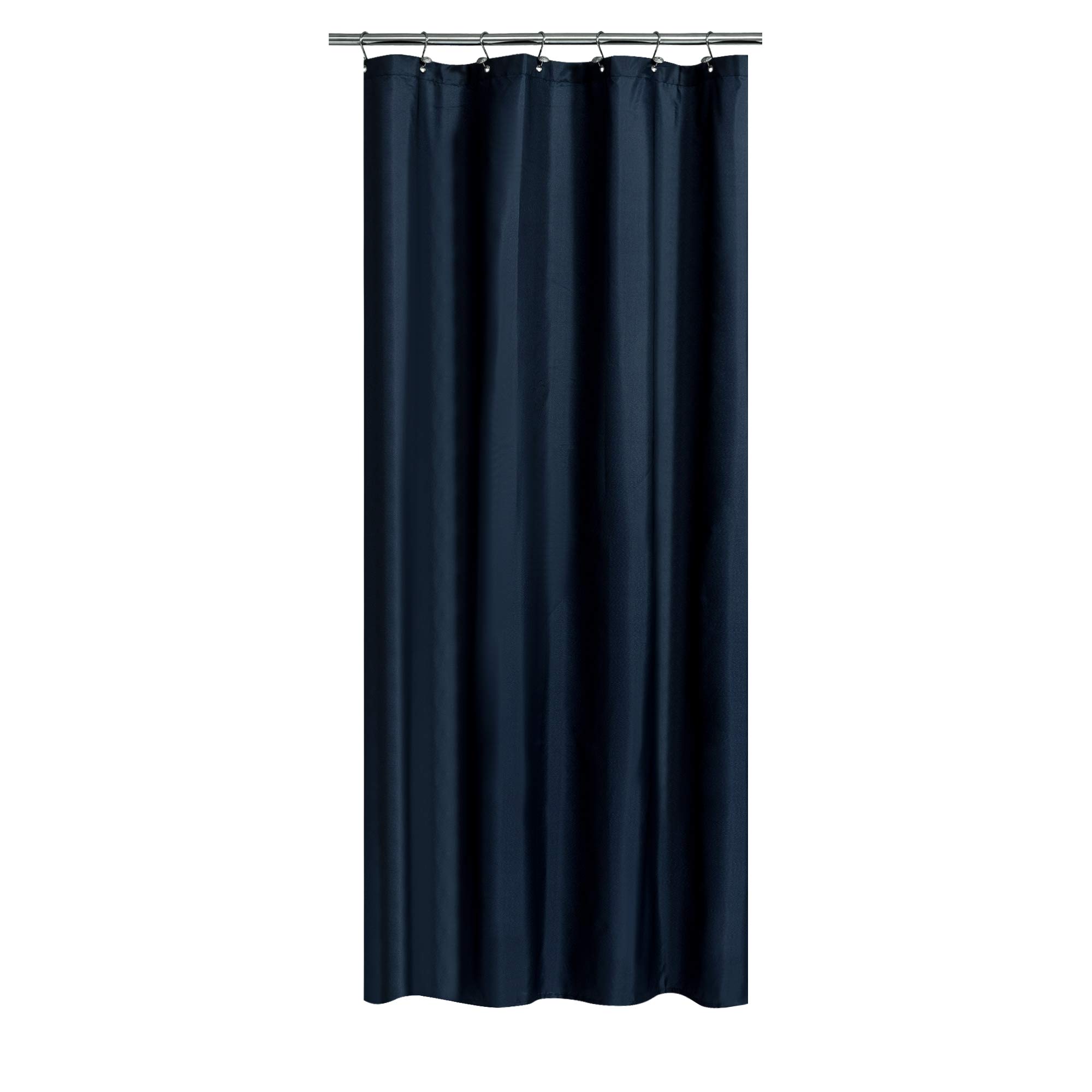 N&Y HOME Fabric Shower Curtain - Hotel Quality, Machine Washable, Water Repellent - Navy Blue, 71x72