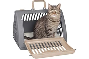 SPORT PET SportPet Designs Foldable Travel Cat Carrier - Front Door Plastic Collapsible Carrier Collection, Waterproof Bed