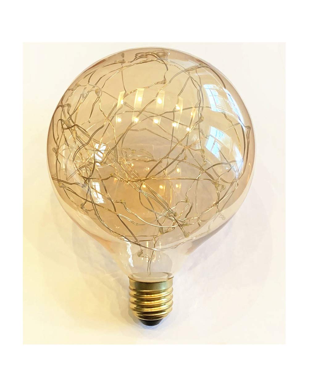 LED Globe Fairy Light Bulb Lighting, Warm Yellow Dimmable 120V/6W Gold Glass E26 Standard Edison Lamp Starry Decorative 3000K Energy-Saving Lights for Home, Bar, Yard