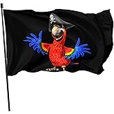 Pirate Parrot Flag 3x5 Ft Outside Breeze Outdoor Flags With Grommets For Yard Indoor Room Décor Banner Sign