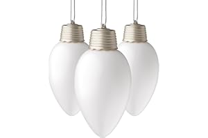Xodus Innovations WP900-3 Battery Powered Hanging Decorative Outdoor Pulsing 8 inch C9 Bulb Style Light with Sensor Turns-On at Dark, Pack of 3, White