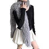 Hzxsny Faux Fur Scarf Large Furry Scarfs Solid Color Long Neckerchief Decoration Warm Scarf for Women Lightweight 2025