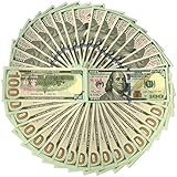 ELM Game Prop Money Play Money Pretend Dollar Bills $10,000 Full Print Money Copy of $100 Dollar Bills Stack, for Movie, TV, Videos, Pranks, Birthday Party, Play Board Games, Photography