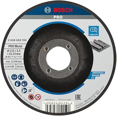 Bosch 1x 115mm Metal Cutting Disc for Angle Grinder Bore 22.23mm Steel
