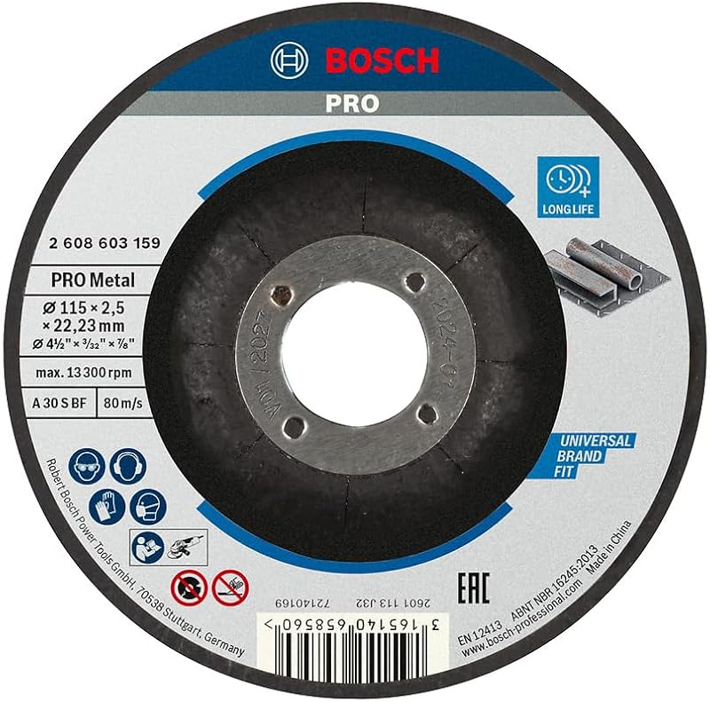 Bosch 1x 115mm Metal Cutting Disc for Angle Grinder Bore 22.23mm Steel