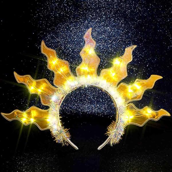Amazon.com: HANSAMU Halloween Gold Halo Sun Headband  display picture 2