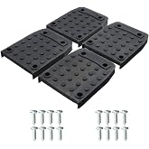 4-Piece Drywall Stilt Sole Replacement Kit - Non-Slip Rubber Floor Pads with Screws for Construction, Painting, Electrical Work &amp; Street Performances