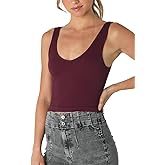 NIKIBIKI Women Seamless V-Neck Ribbed Crop Top, Made in U.S.A, One Size