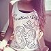 kaifongfu Women Tank Tops Vest, Summer Cool Loose Sleeveless Casual Tank T-Shirt (M, White)
