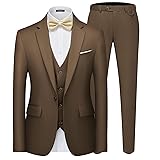 MAGE MALE Men's 3 Pieces Suit Elegant Solid One