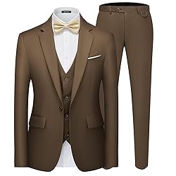 MAGE MALE Men's 3 Pieces Suit Elegant Solid One