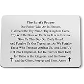 The Lord's Prayer Wallet Card Bible Verse Metal Card Religious Gifts for Christian Easter Prayer Gift Scripture Gifts Inspirational Gift for Daughter Son Friends Christmas Graduation Birthday Gifts