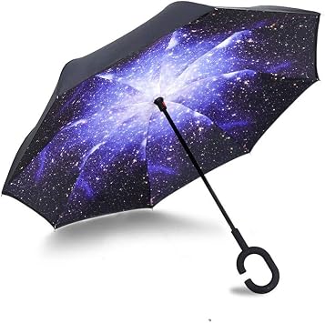 Parapluie Inversé à Double Couche Sans Revers Large