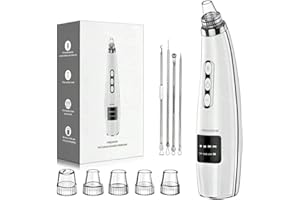 FREESHOW Blackhead Remover Pore Vacuum Upgraded Pore Cleaner Electric Whitehead Extractor Tool-5 Suction Power,5 Probes,USB Rechargeable Blackhead Remover Vacuum Kit
