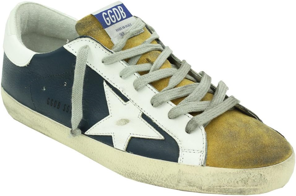 Golden Goose, G28MS590.E27 Superstar Blue Leather Beige Suede/White Star