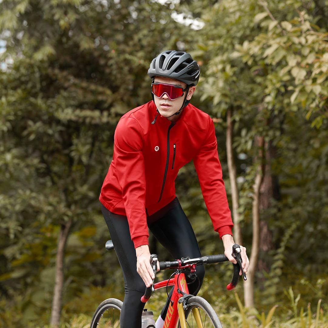 Przewalski Cycling Bike Jackets for Men Winter Thermal Running Jacket Windproof Breathable Reflective Softshell Windbreaker : Clothing