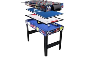 vocheer 4-in-1 Combo Game Table, Competition Game Table Set Pool Billiards, Hockey Table, Soccer Foosball Table, Table Tennis Table, 31.5in