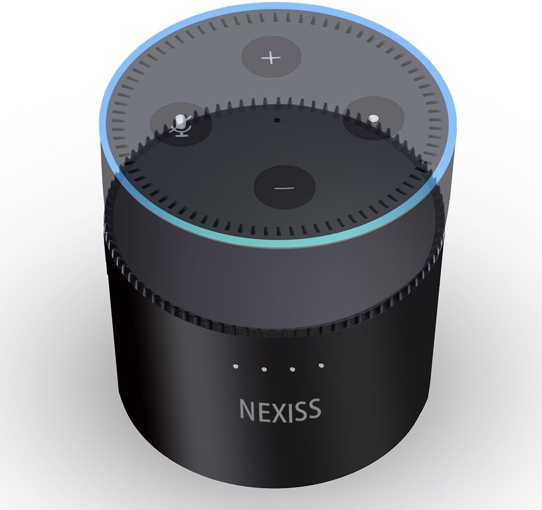 Echo dot Battery,NEXISS -an Intelligent Echo dot Battery Base for Echo dot 2nd Generation Echo dot Accessories 10000mAh Rechargeable Battery Base Work for Alexa,Echo dot Portable Battery