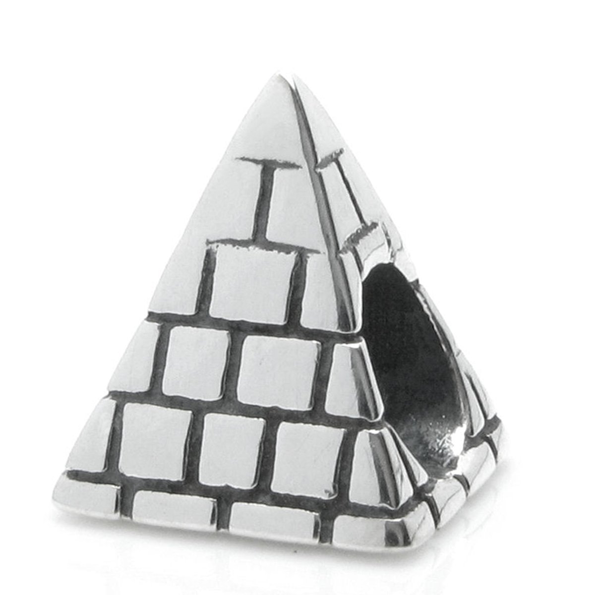 Queenberry Sterling Silver Egyptian Pyramid European Style Bead Charm