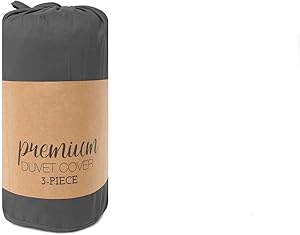 ienjoy Home Beckham Luxury Soft Brushed 1800 Series Microfiber Duvet Cover Set - Hypoallergenic, King, Gray