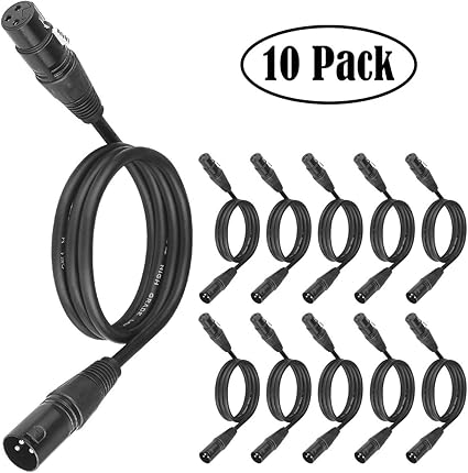 Amazon Com Dmx Cable 10 Pack 3 2 Feet 1 Meter 3 Pin Dmx 512 Cable Wire Male To Female Connection For Moving Head Light Par Light Spotlight With Xlr Input And Output Musical Instruments