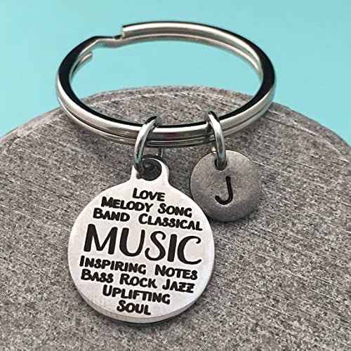 Music keychain, music charm, musical keychain, personalized