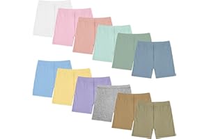 Boyiee 12 Pack Girls Shorts Toddler Bike Shorts Dance Gymnastics Yoga Safety Active Under Dress Pants