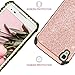 BENTOBEN Compatible with LG Tribute HD Case, LG X Style Case, LG Volt 3 Case,Slim Hybrid Soft Rubber Hard Cover Sparkly PU Leather Protective Case for LG Tribute HD/X Style/Volt 3/LS676,Rose Gold