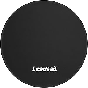 LeadsaiL [30% Larger] Mouse Pad with Stitched Edge Premium-Textured Mouse Mat Waterproof Non-Slip Rubber Base Round Mousepad for Laptop Computer PC Office 9.8×9.8×0.12 inches (Black)