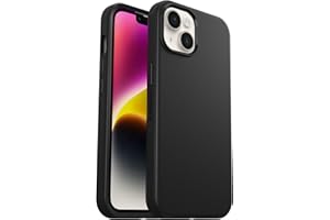 OtterBox iPhone 14 & iPhone 13 Symmetry Series+ Case - BLACK , ultra-sleek, snaps to MagSafe, raised edges protect camera & screen