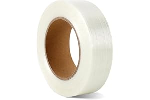 High-Strength Fiberglass Tape - 6.3mil x 1 Inch x 55 Yards for Sealing and Repair, Durable Mono Filament Strapping Tape for J