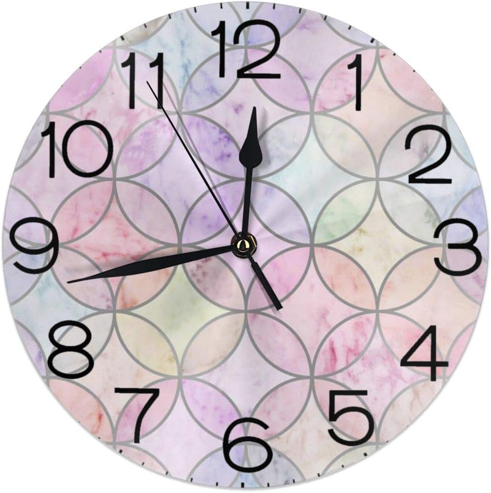 DLZXHomer Decorated Wall Clock,Seamless Colorful Pattern