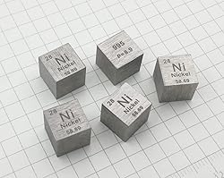 Nickel Cube - 10mm Pure Metal Element Cubes - Laser