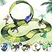 Dinosaur Toys Race Tracks for Kids, 360° Route Race Car Flexible Track Set, Children's DIY Variety Assembly Flexible Tracks, Perfect Birthday Toys for 3 4 5 6 Years Old Kids Boys and Girls(168Pcs)