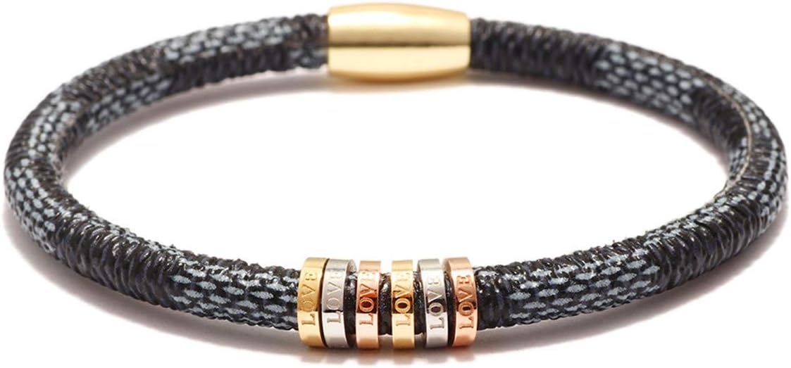 Trozk Women's Fashion Simplicity Alloy Magnet Buckle PU Bracelet Lovers V Bracelet Love Ring Bracelet