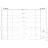 newestor 2026-2027 Monthly Planner Refill for 8-Discbound Notebook, Two Pages Per Month, Aug 2026 to Dec 2027, Junior Size 5-1/2"x8-1/2"