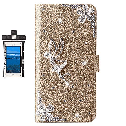 Flip Case for Huawei P20 Luxury Leather Wallet Cover with Viewing Stand and Card Slots Bussiness Phone Case with Free Waterproof-Case