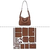 POPSEWING DIY Bag Kit LD Luxury Tote Bags for Women, Unique Gifts for Girlfriend, Romantic Leather Shoulder Bag Kit, DIY Handmade Crossbody Bags for Personalized Gifts (Large, Brown)