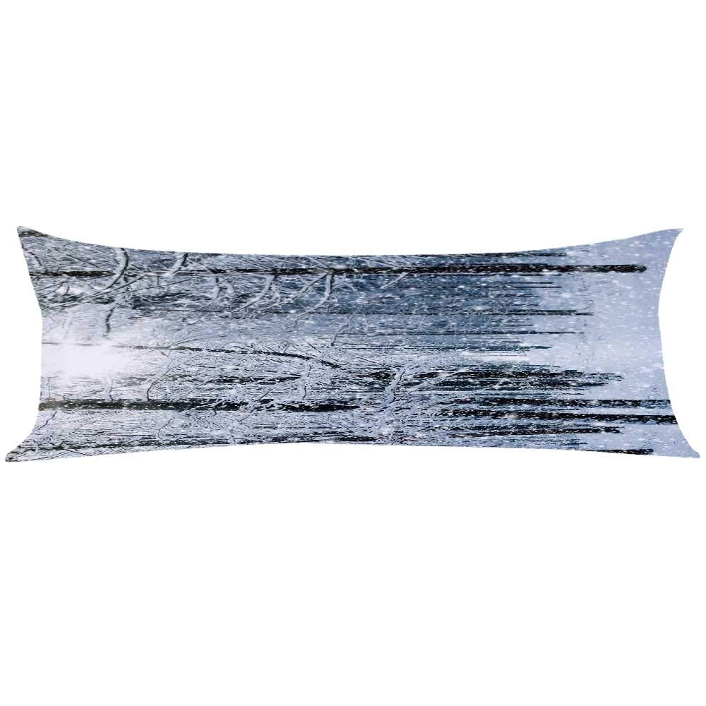Amazon Com Yoliyana Winter Long Body Pillow Forest In Winter Snow