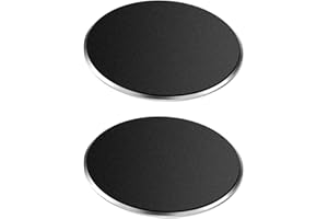 SALEX Replacement Metal Plates Set for Magnetic Car Phone Holders, Wall & Air Vent Mounts, Cases, Magnets. Kit of 2 Matte Bla