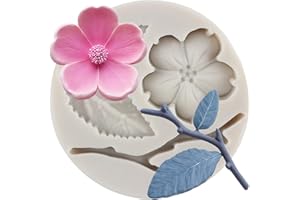 QDMOLDS Peach Blossom Silicone Mold Plum Blossom Fondant Molds for Cake Decorating Cupcake Topper Chocolate Gum Paste Candy P
