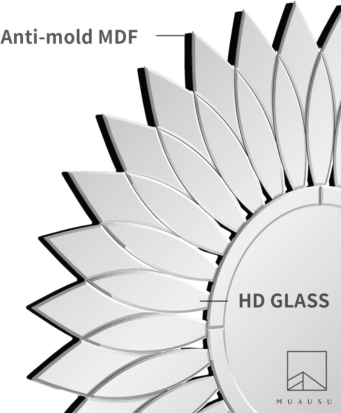 Sunglasses Sunflower Wall Mirror -Sunflower Decorative Wall Mirror 31.5" X 31.5" for Decor Wall Mirror: Furniture & Decor