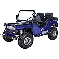 X-PRO Ranger 150 Go Kart with 3-Speed Semi-Automatic Transmission w/Reverse, Big 18" Aluminium Rim Wheels! LED Headlights, with Windshield and Spare Tire！ (Blue)