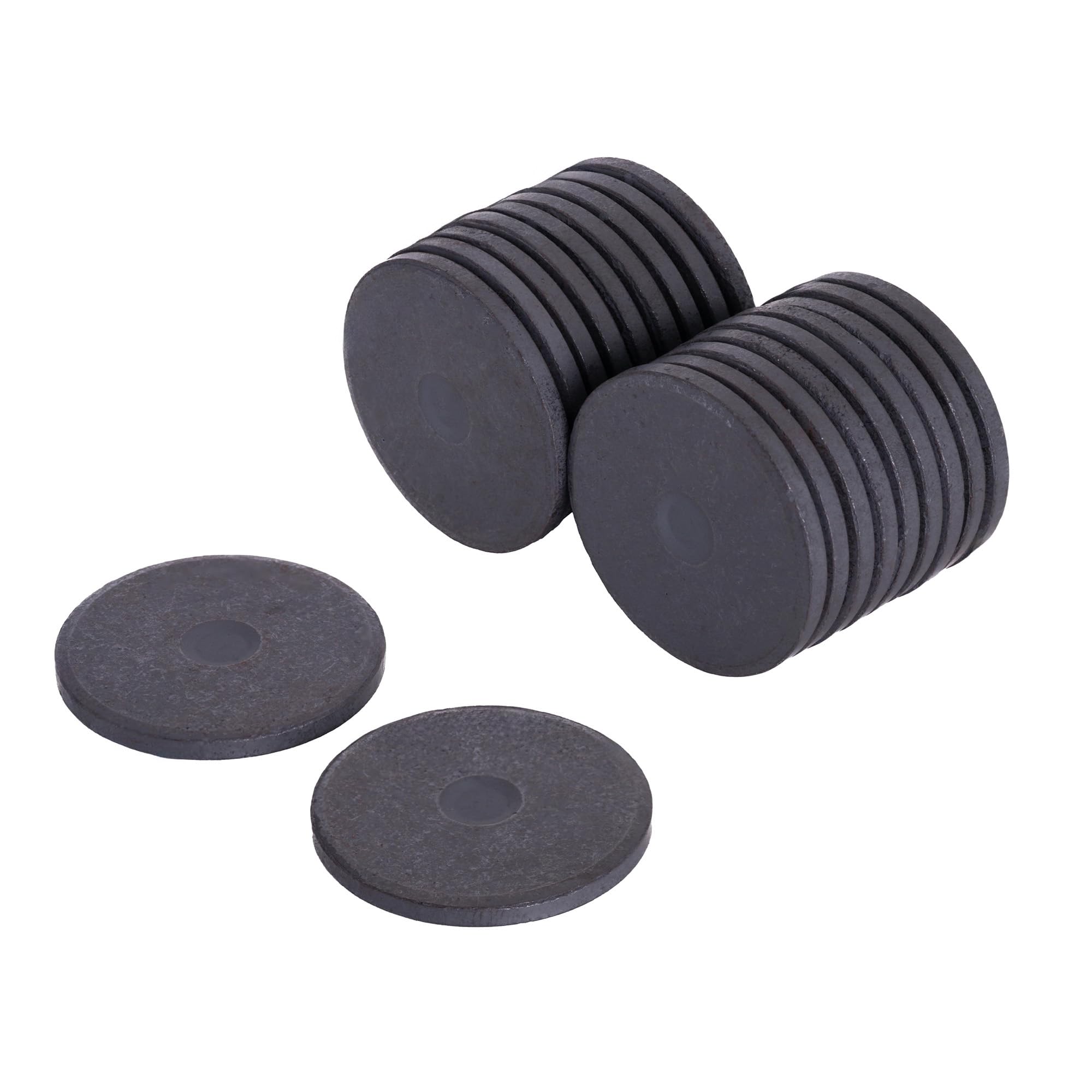 Y10 Ferrite Magnet for Arts, Craft, Science and DIY - 30mm dia x 5mm thick - 1.1kg Pull - Pack of 20