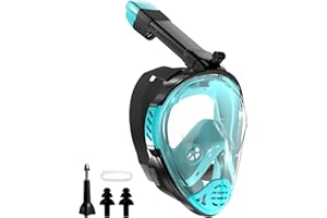 JWINTEE Snorkeling Gear for Adults, Full Face Snorkel Mask, Scuba Diving Mask with Detachable Camera Mount, 180 Degree Panoramic View Anti-Leak Anti-Fog