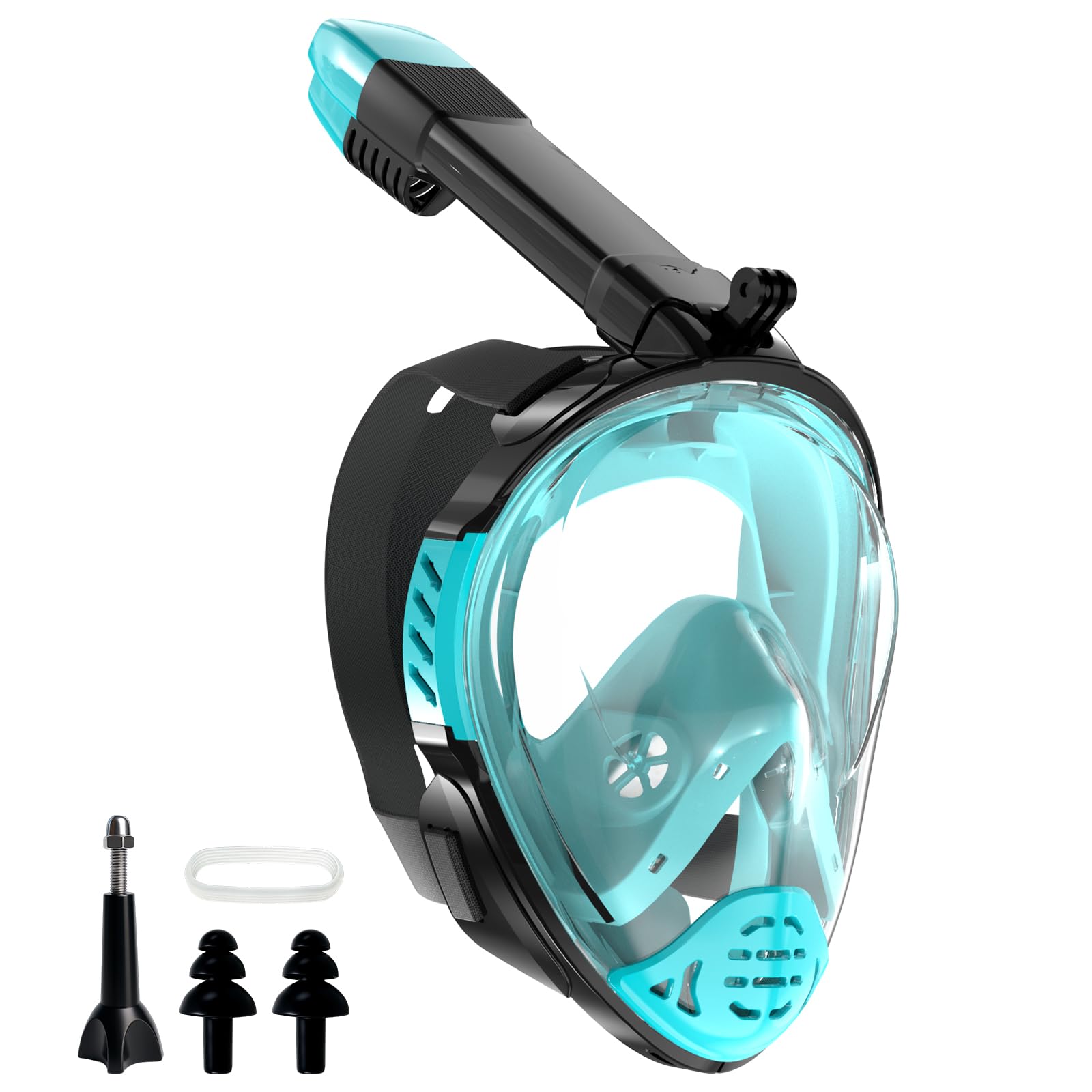 Photo 1 of Snorkeling Gear for Adults, Full Face Snorkel Mask, Scuba Diving Mask with Detachable Camera Mount, 180 Degree Panoramic View Anti-Leak Anti-Fog